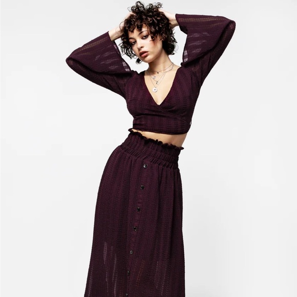 Disturbia Enola Bell Sleeve Co-ord Wrap Top Size 14 - Picture 6 of 12